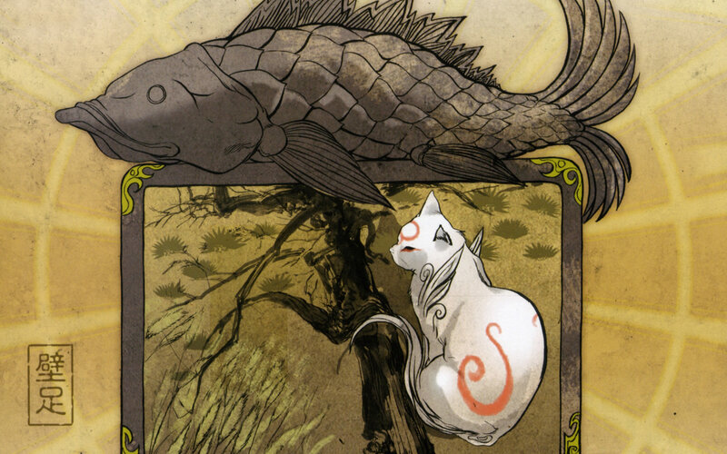 cat and fish illustration