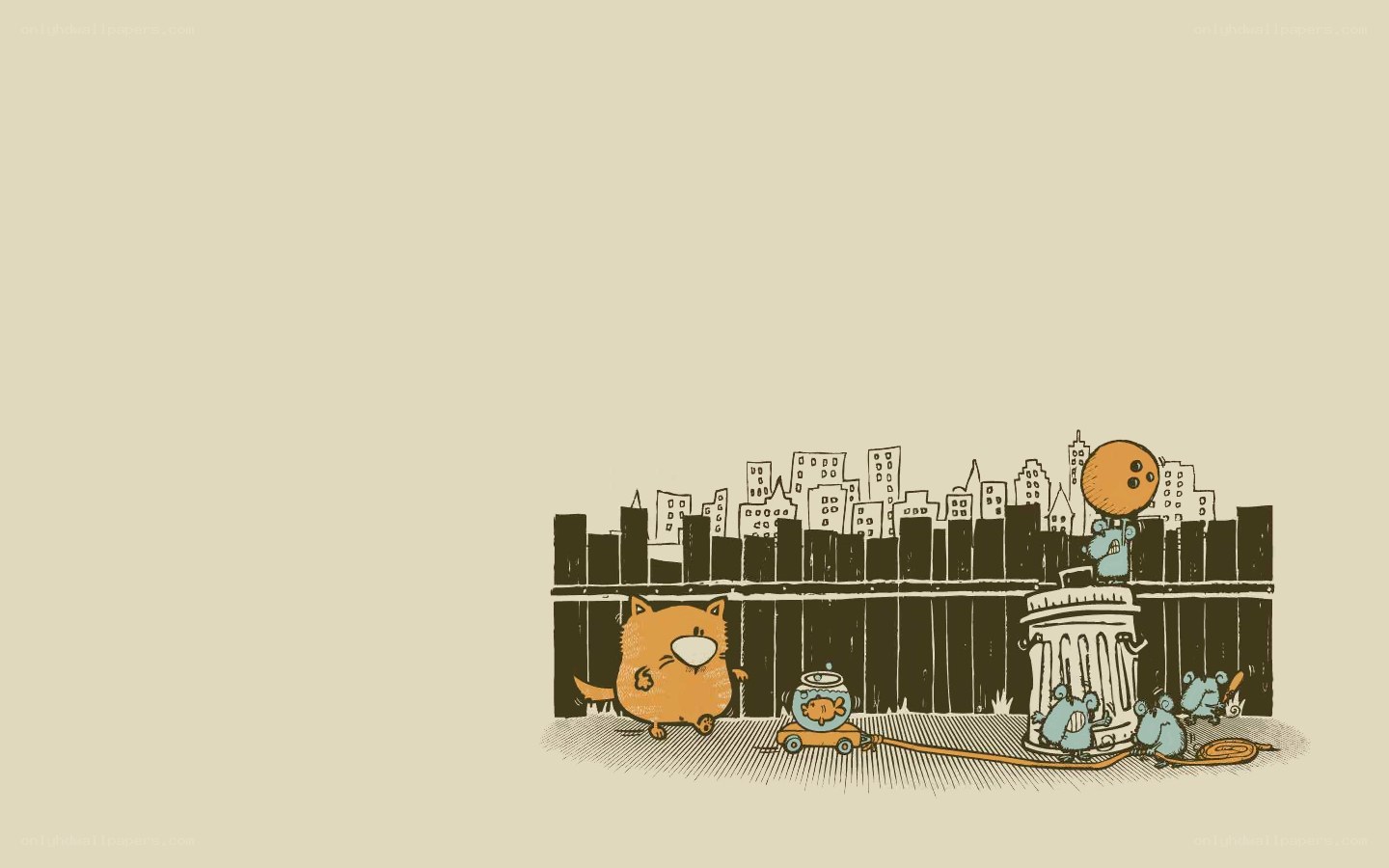 cat and mice in the city