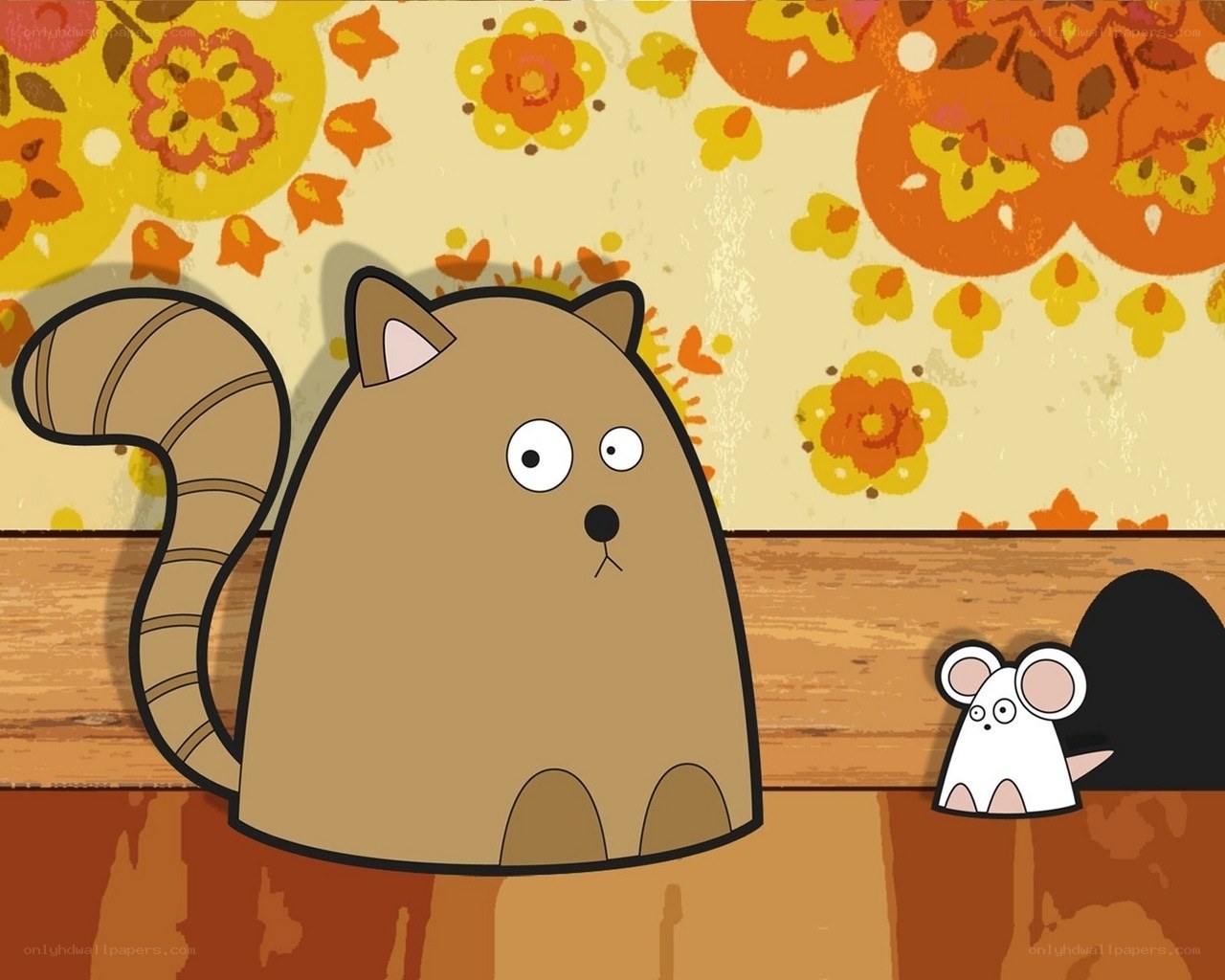 Cat and mouse cartoon