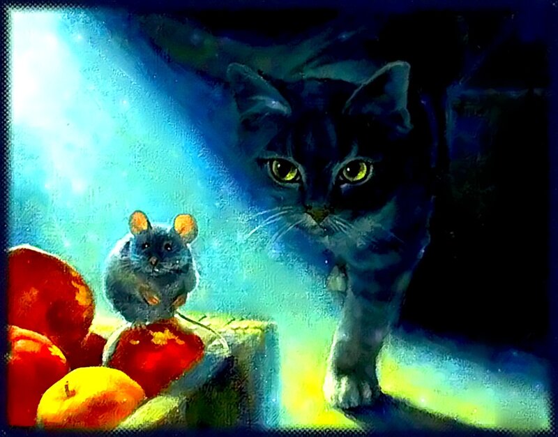 Cat and Mouse on Fruit