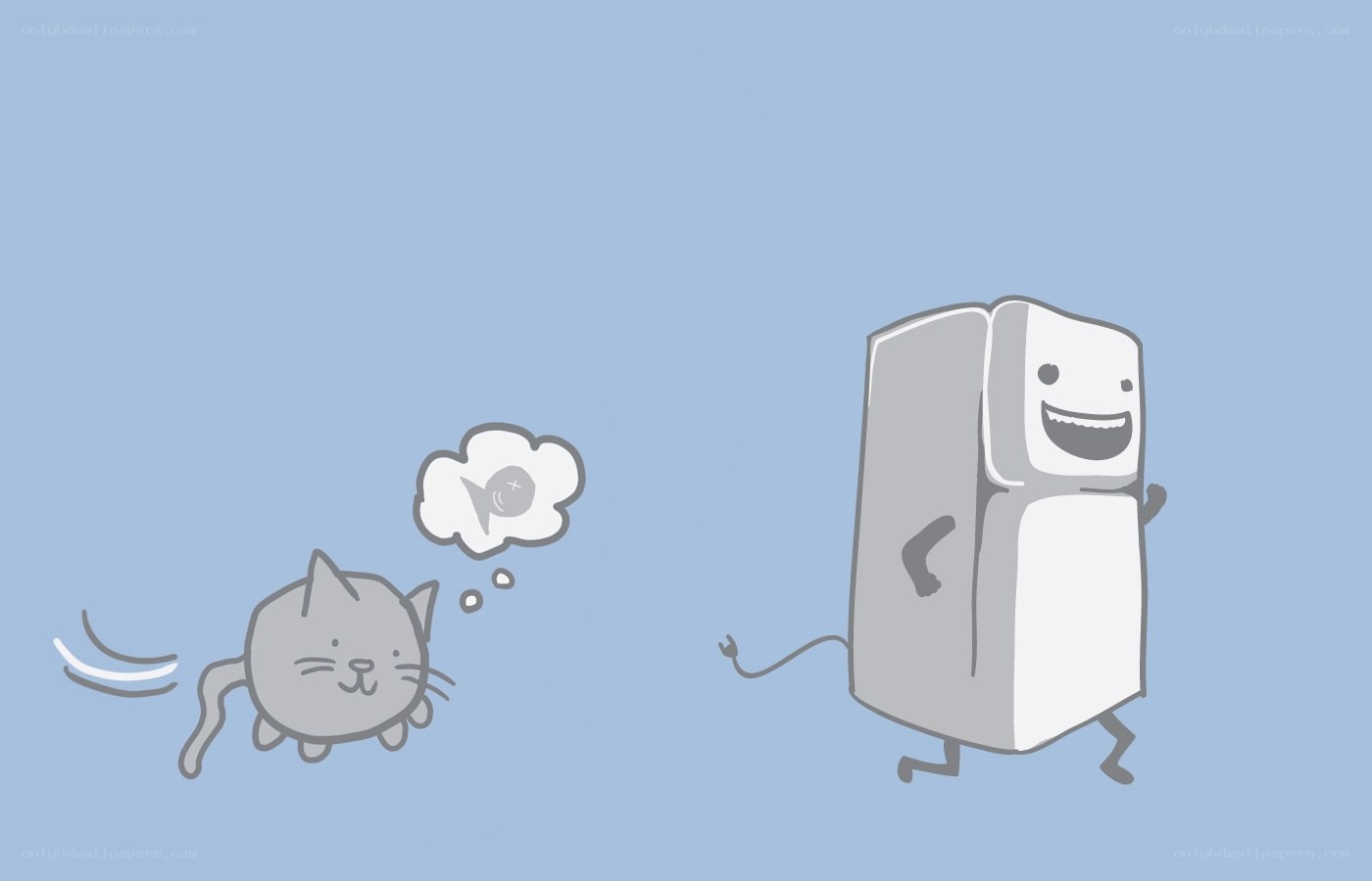cat and refrigerator running