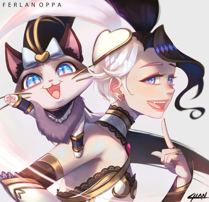Cat and Woman Character