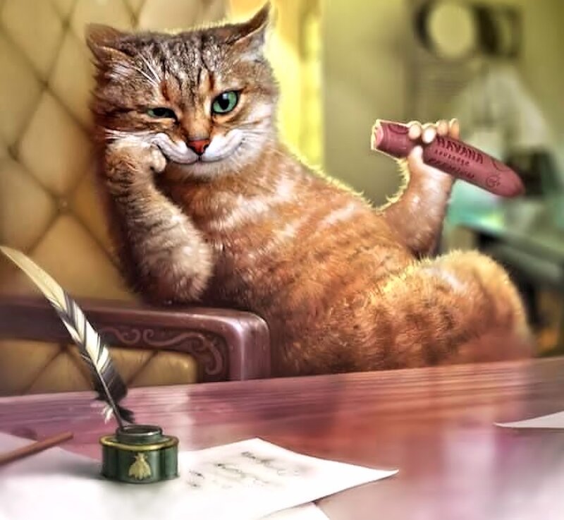 Cat at a Desk