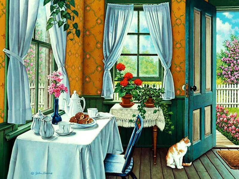 Cat at Open Door