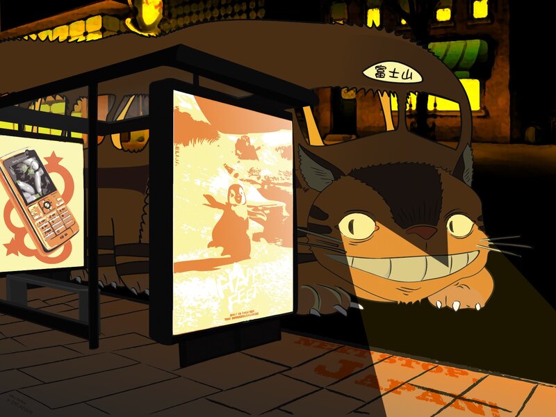 Cat Bus at Night