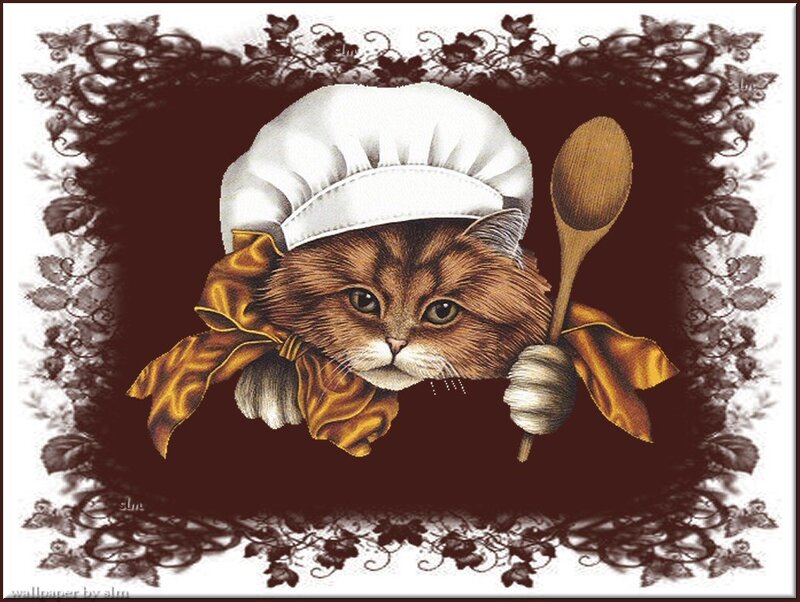 cat chef with spoon