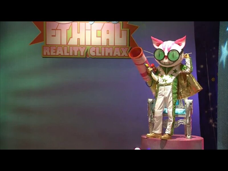 Cat-costumed performer on stage
