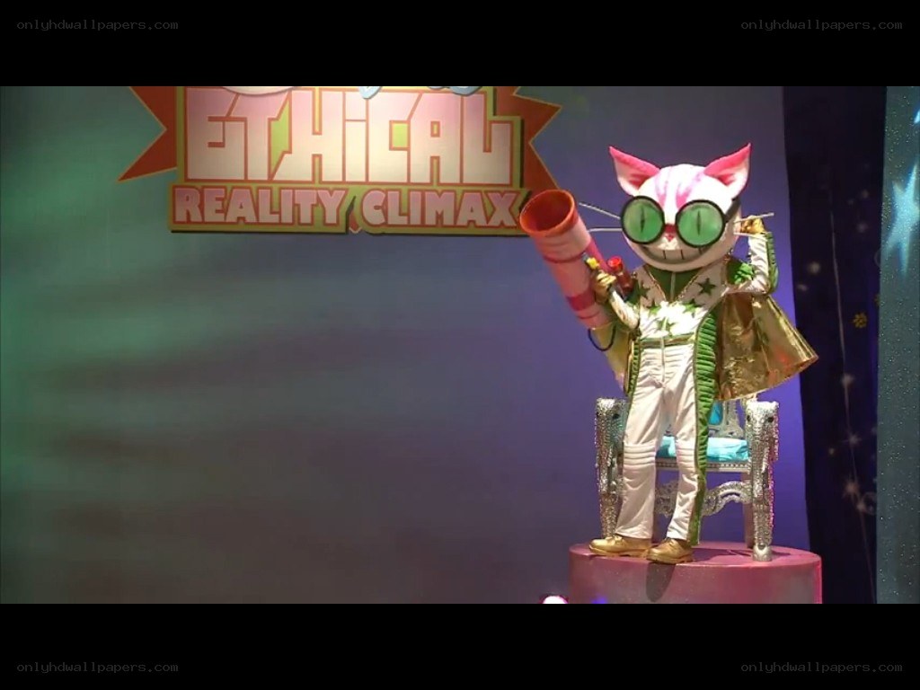 Cat-costumed performer on stage