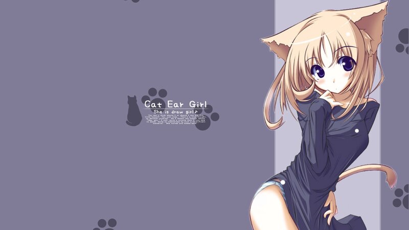 cat ear girl anime art