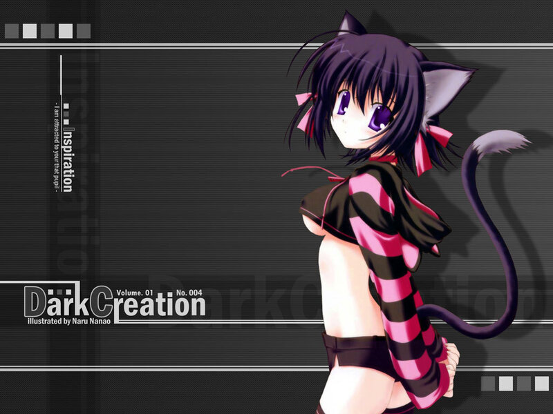 cat-eared anime girl illustration