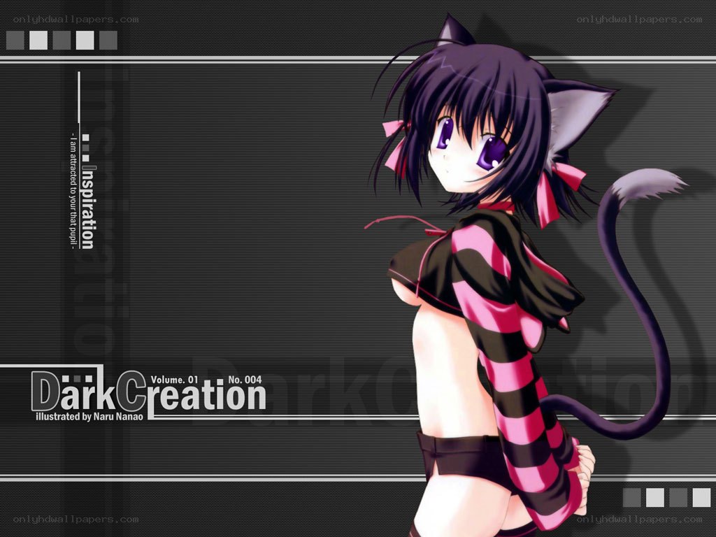 cat-eared anime girl illustration