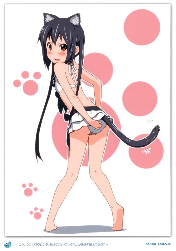 cat-eared anime girl in swimsuit