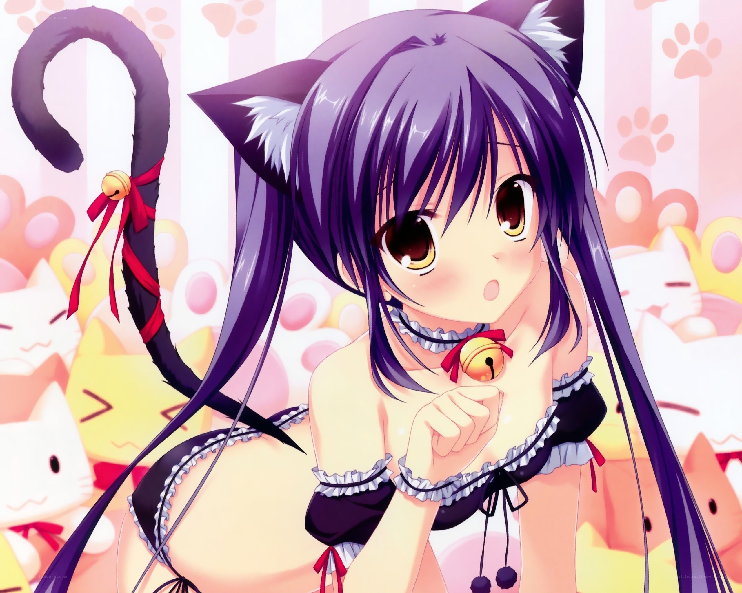 cat-eared anime girl with tail