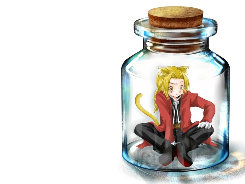 Cat-eared Boy in Bottle