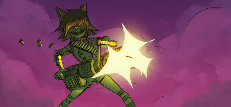 Cat-eared Character Firing Gun