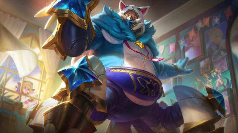 Cat-eared Character in Armor — Blue