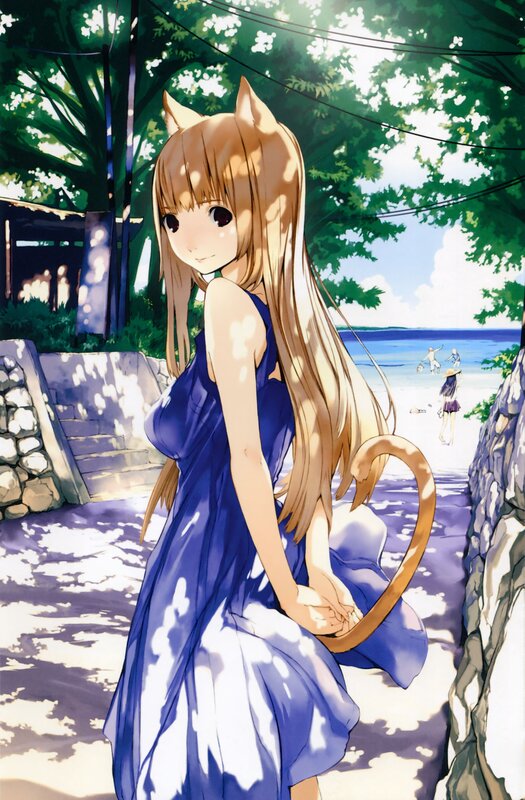 cat-eared girl at the beach