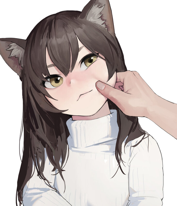 Cat-eared Girl Being Pinched