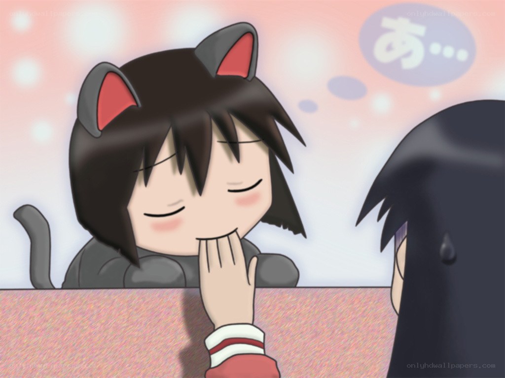 cat-eared girl blushing