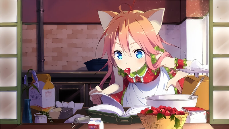 Cat-eared Girl Cooking
