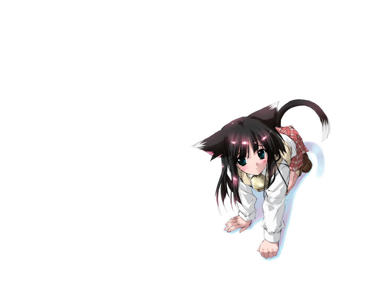 cat-eared girl crawling