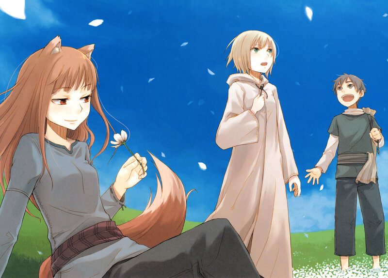 Cat-eared Girl Holding Flower — Blue