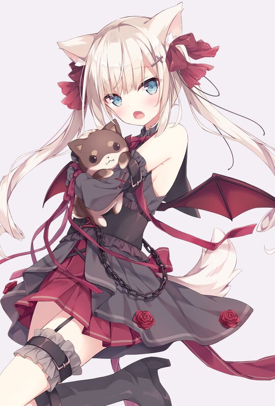 Cat-eared Girl Holding Toy
