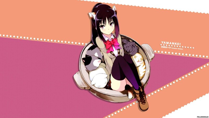 cat-eared girl in a bowl