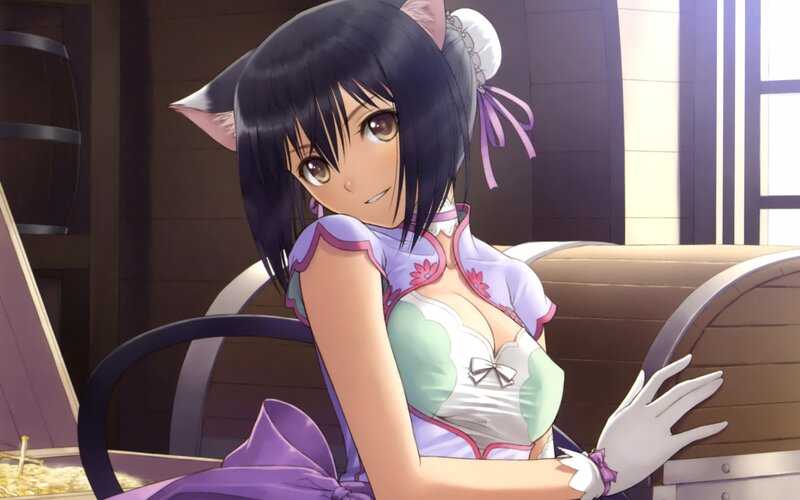 cat-eared girl in a dress