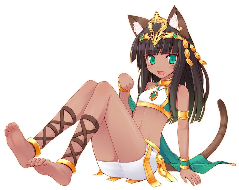 cat-eared girl in ancient egyptian attire