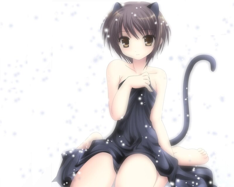 cat-eared girl in black dress