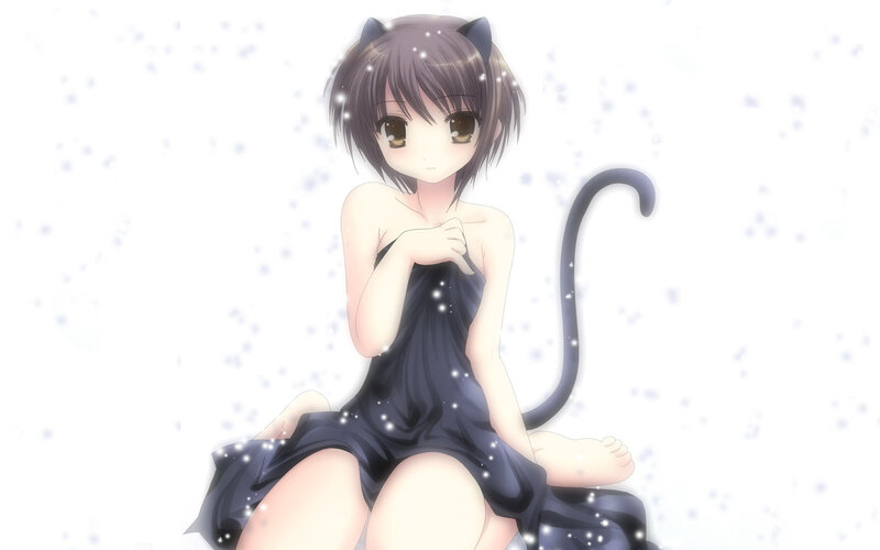 cat-eared girl in black dress