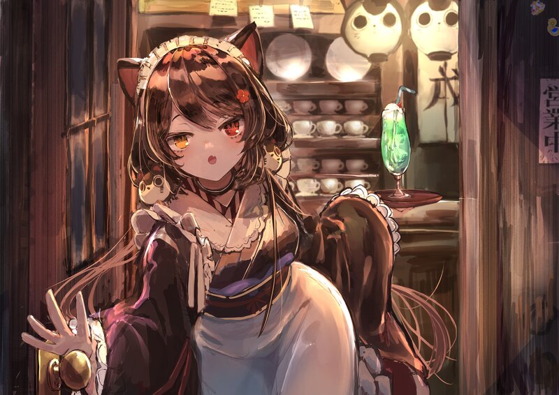 Cat-eared Girl in Cafe