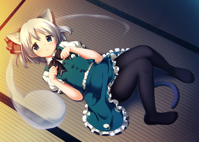 Cat-eared Girl in Dress — Blue