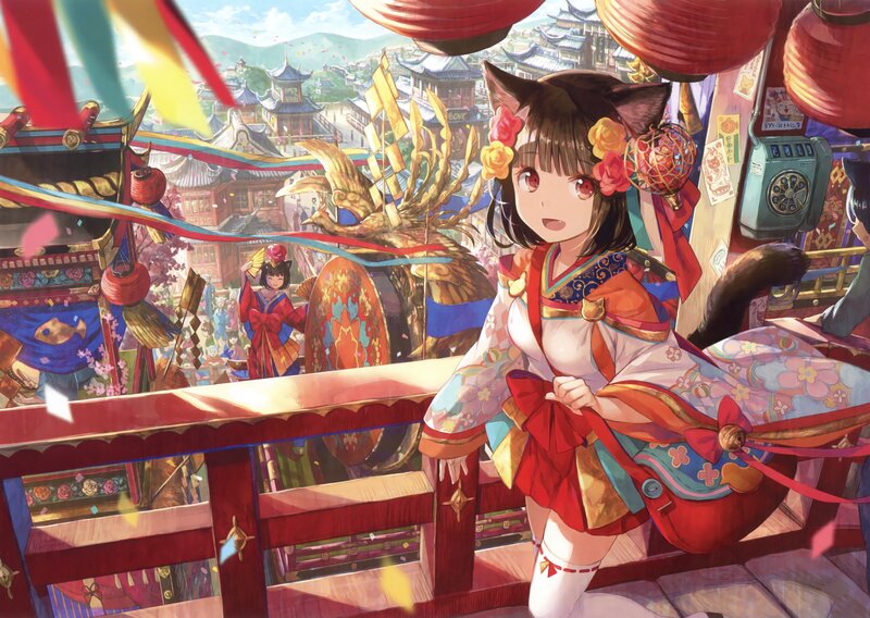 Cat-eared Girl in Festival