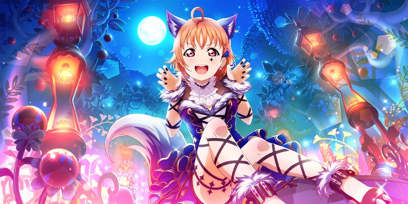 Cat-eared Girl in Forest — Blue