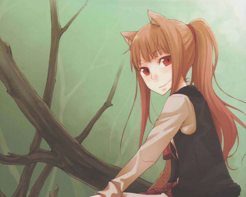 cat-eared girl in forest
