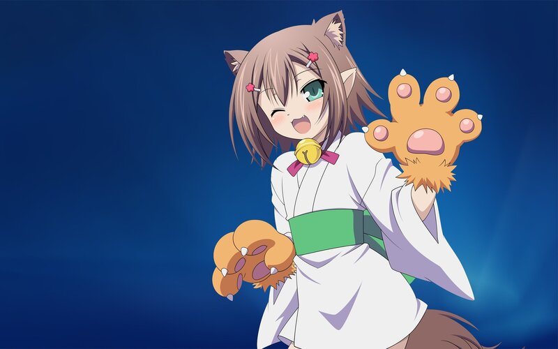 cat-eared girl in kimono