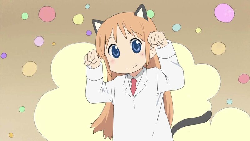 cat-eared girl in lab coat