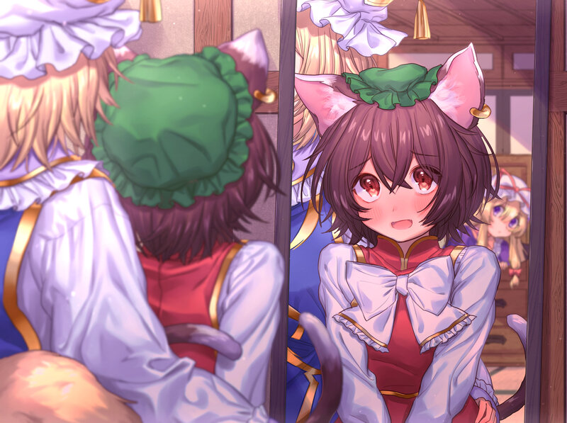 Cat-eared Girl in Mirror