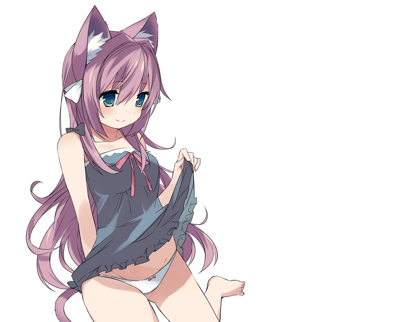 cat-eared girl in nightwear