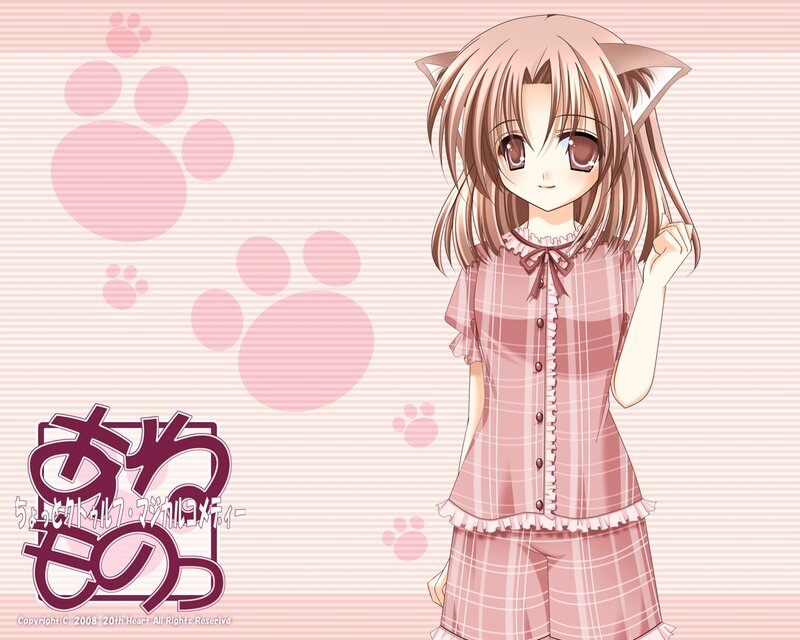 cat-eared girl in pajamas