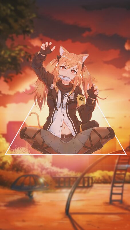 Cat-eared Girl in Park