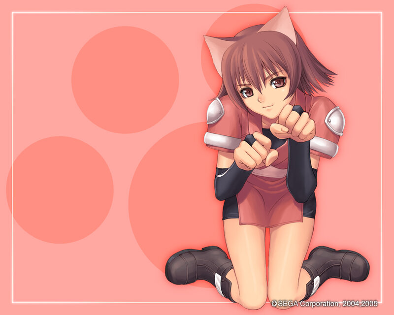 cat-eared girl in red outfit