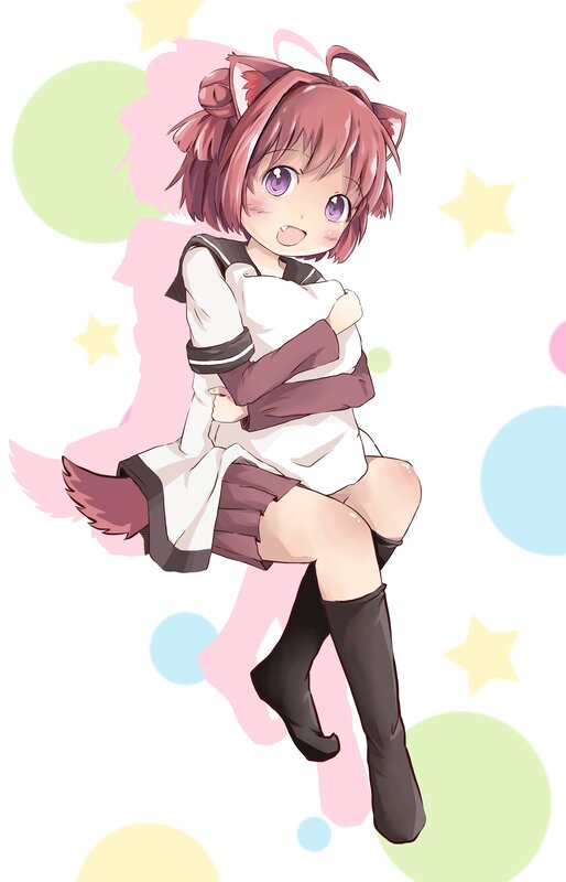 cat-eared girl in school uniform