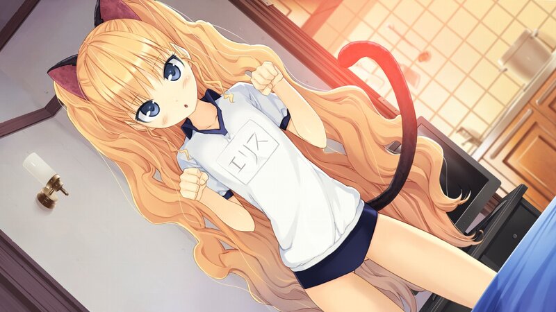 cat-eared girl in school uniform