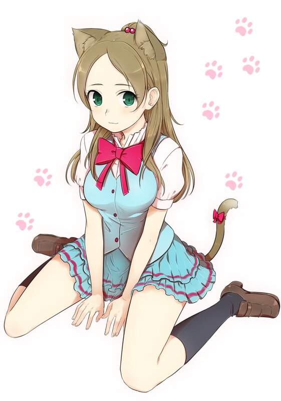 cat-eared girl in school uniform