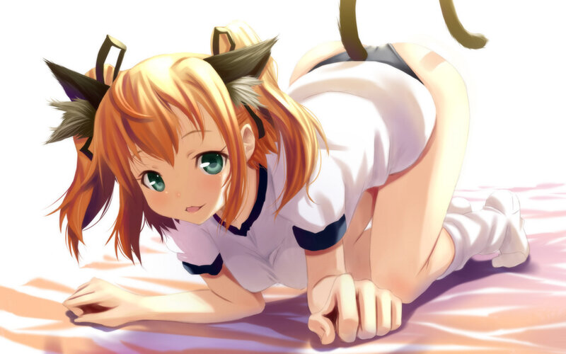 cat-eared girl in school uniform