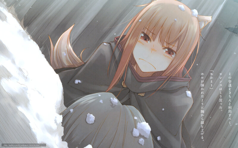 Cat-eared Girl in Snow — Gray