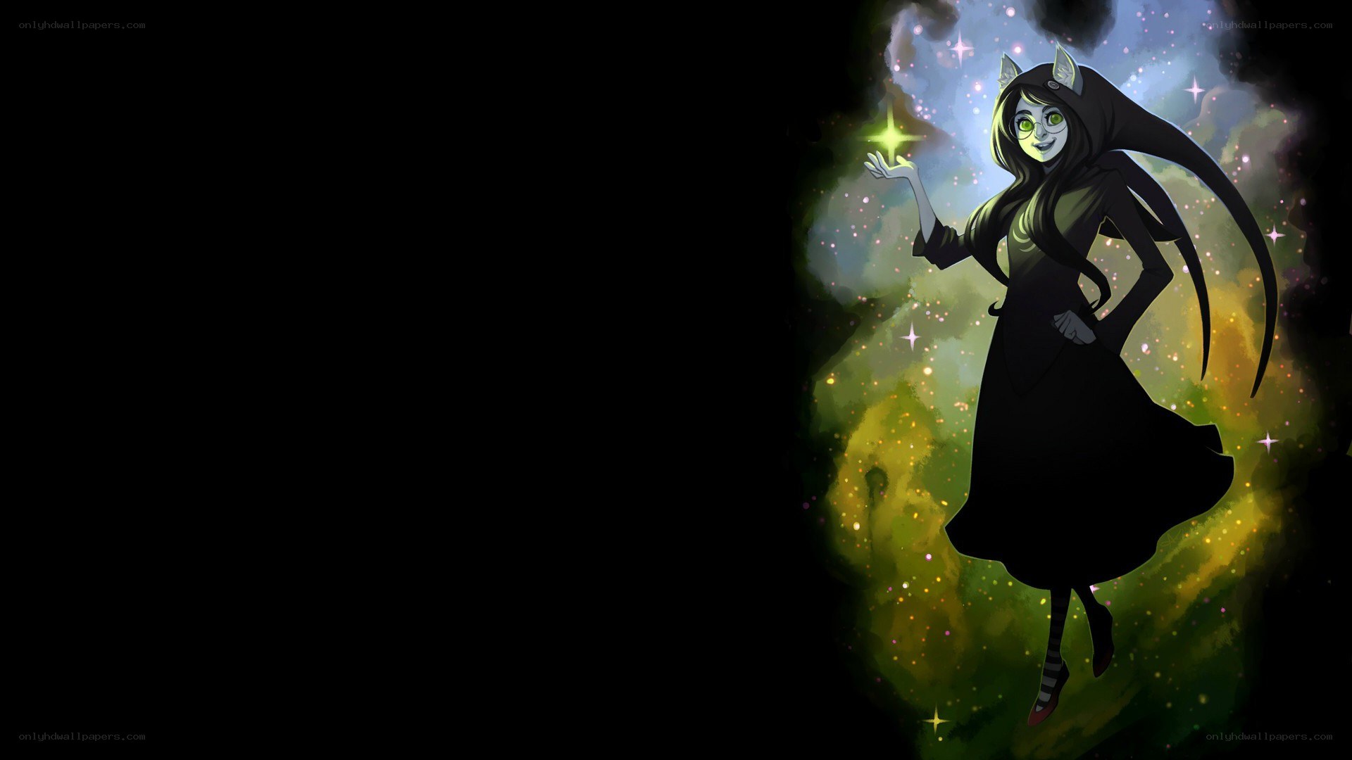cat-eared girl in space